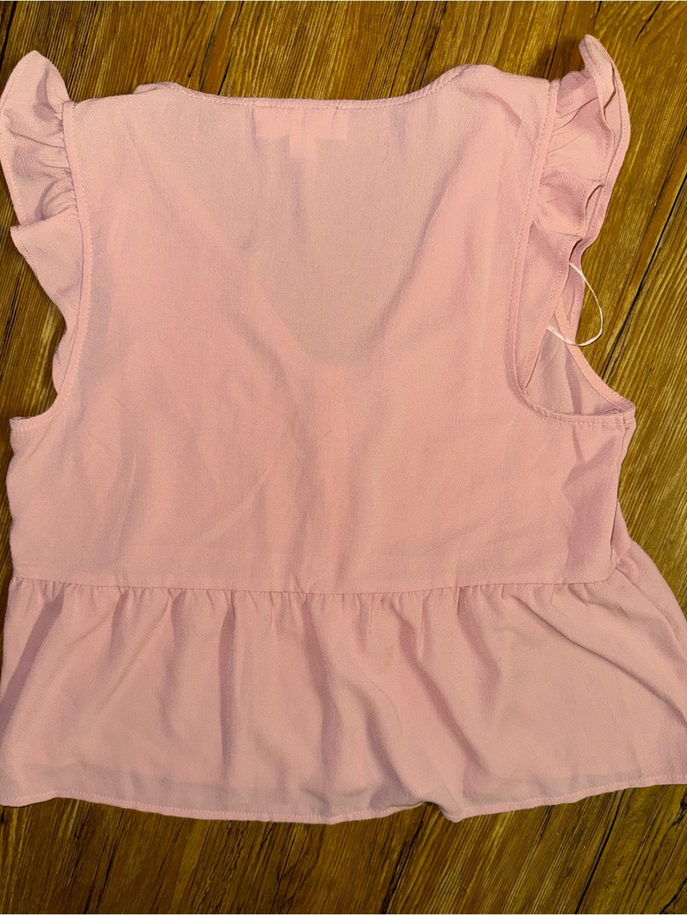 Pink Rose Light Pink Button-Front Ruffle Peplum Top - Picture 3 of 4